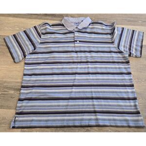 Hickey Freeman men's XL striped polo shirt 100% cotton Made in‎ Italy